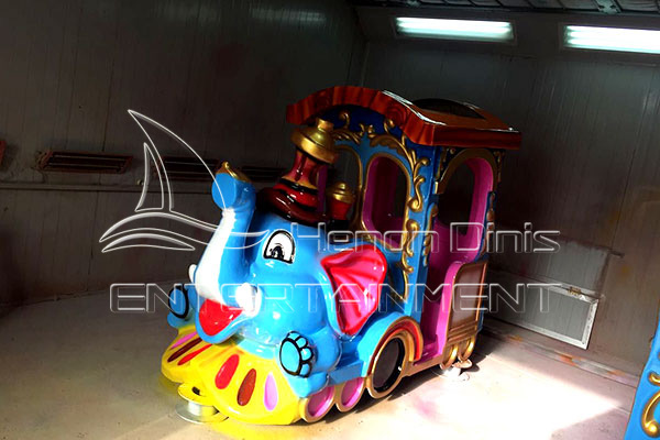 Elephant Tourist Fun Train Rides Are Available in Dinis Factory