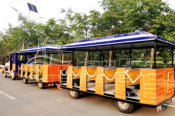 Yellow Kids Outdoor Track Train Rides